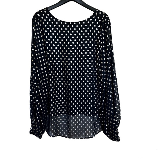 NWT Meritt Black Metallic Polka Dot Blouse 1x - Picture 2 of 7
